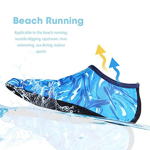 Ownsig Camouflage Blue Beach Shoes Adult Children Diving Socks Scuba Snorkeling Swim Seaside Boots Wetsuit Prevent Scratche Warming Non-slip XL