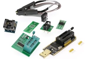 AZUOCN SOIC8 SOP8 Test Clip EEPROM Flash BIOS USB +1.8V Adapter + Soic8 Adapter Programmer Module Kit Set for EEPROM 93CXX / 25CXX / 24CXX + CH341A 24 25 Series
