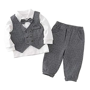 Famuka Baby Jongens Romper Kleding Tuxedo Doop Trouwpak Babykleding Set