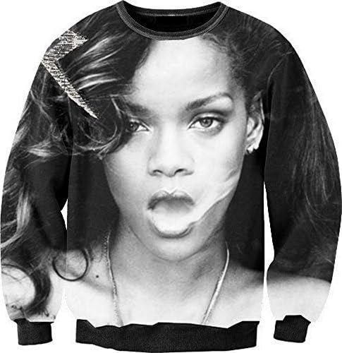 Mens Womens 3d Retro Rihanna Print Galaxy Sweatshirt Unisex Top Jumper Pullover (Medium)