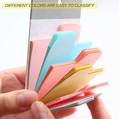 Divider Sticky Notes 90 Ruled Notes with 6 Color and Size, 4 Pack Index Self Stick Notes Take Notes and Mark Pages for Home Office School