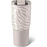 BrüMate Nav 25oz 100% Leak Proof Insulated Travel Tumbler with Magnetic BevLock™ Lid - Double Wall Cup-Holder Friendly Stainless Steel Mug (Zebra)