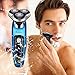 SURKER Electric Shaver Rotary Shaver Wet and Dry 3 in 1 With Nose Trimmer and Sidebums Razor Waterproof Black Blue