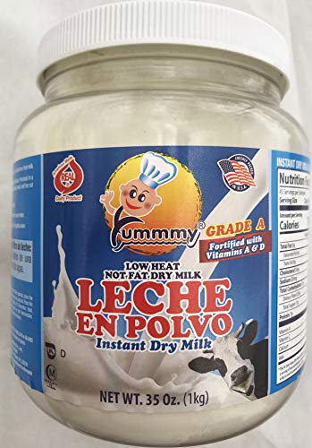 Instant Dry Milk Powder, 1 kg (35 0z) Make 2.5 Gallons (10 quarts) Low Fat, Grade A, American made, Low Heat, Kosher certified, Halal, 100% Natural, Leche en polvo Instantanea. - Thumbnail 3