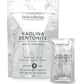 California Biology Sensitive & Oily Skin Clay Mask | Kaolin & Calcium Bentonite Clay | Indian Healing Clay for Face & Body | Pore Cleansing Face & Body Clay | Natural Skin Care Mask | Travel 6 Count