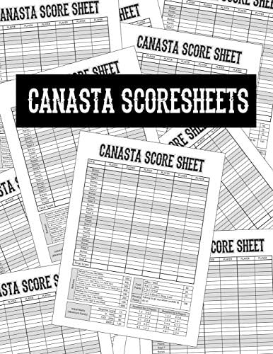 Canasta Score Sheets: Scoring Pad for Canasta Card Game | Game Record Keeper Notebook | Point Reference on Scoring Pad | Score Keeping Book | 8.5" x 11" - 100 Pages