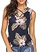 Mofavor Women's Sleeveless Floral Print Casual Lace Up Cami Tank Tops