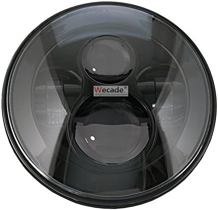 Wecade 7" Round Daymaker LED Projectior Headlight for Jeep Wrangler Harley Davidson Motorcycle (7" Inch Black)