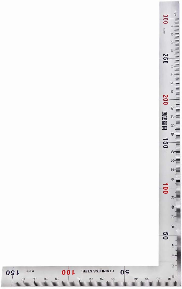 Siumir Stainless Steel L Shape Right Angle Ruler 150x300 mm Double-Sided
