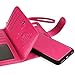 idudu iPhone 6 Plus/iPhone 6S Plus Case, Luxury PU Leather Wallet Flip Cover Case with Credit Card Holder Built-in 9 Card Slots & Wrist Strap for iPhone 6 Plus/iPhone 6S Plus (Hot pink)