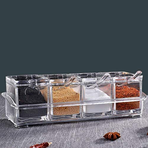 Storage Containers Clear Seasoning Rack Spice Pots Clear Seasoning