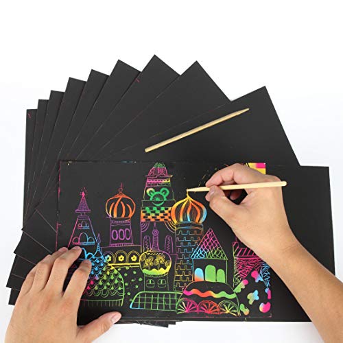 Scratch Paper Mega Value 20 Sheet Rainbow Art Scratch Boards - Thumbnail 2