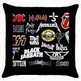 Rock And Roll Band Throw Pillow Case (Black)