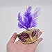 Yiseng Small Masquerade Mask Party Decoration 12pcs Mini Mardi Gras Mask Halloween Costume Novelty Gifts Purple Color