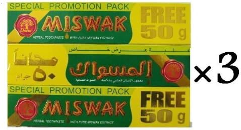 Lot 3 Dabur Miswak Sewak Meswak Siwak Natural Herbal Halal Islamic Toothpaste