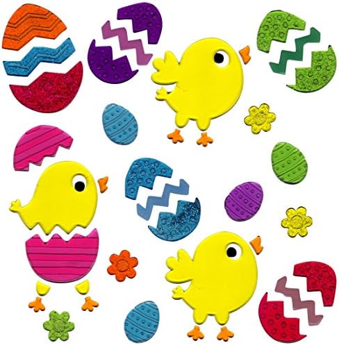 Easter Window Clings Gel Charms Stickers Decorations with Easter Eggs and Chicks