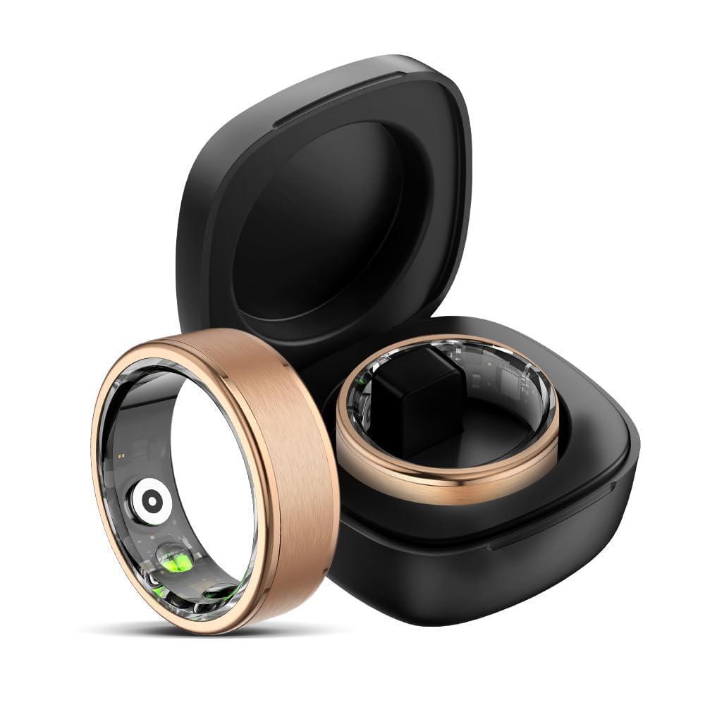 findtime Smart Ring for Men Women Smart Ring Android iOS Fitness Ring Pedometer Heart Rate Blood Oxygen Sleep Monitor Step Counter Activity Tracker for Sports Time, Distance, Calories,RSGD11