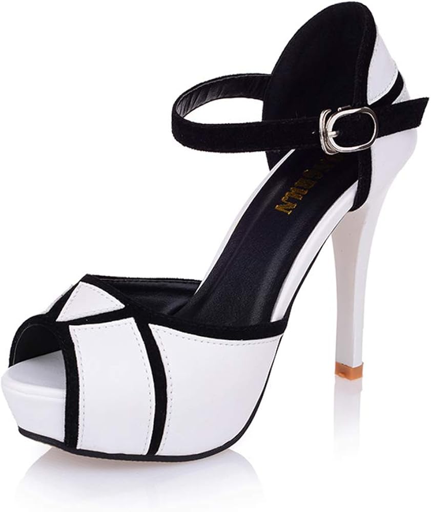 Sorbern Black Heels 15Cm Silk One Straps Ankle Strap Cover Heeled Women Shoes Heels Platform 