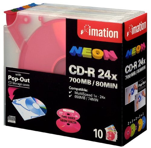 Imation CDR 700MB 48x 10 Pack Pop Out Case
