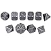 HESTYA 10 Pieces Metal Dices Set Game Polyhedral Solid Dice Set with Storage Bag and Zinc Alloy with Printed Numbers for Role Playing Game