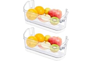 ARLBA 2 Pack UPGRADED 242126602 Refrigerator Door Bin Shelf Replacement Compatible with Frigidaire Electrolux Refrigerator Door Shelf Bin Bottom 2 Shelves-Side Shelf Rack Parts AP6278233 PS12364199 4547407