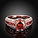 Swarovski Clear Crystal Ruby Personalized Fashion Rings for Women -Rose Gold