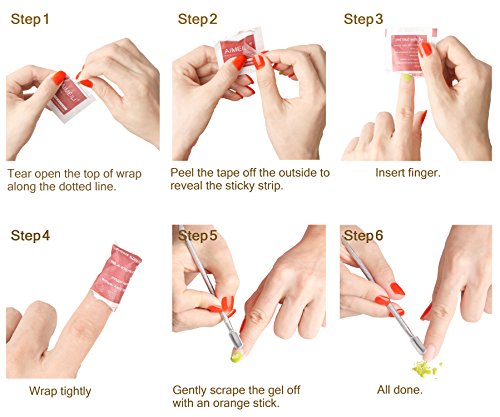 AIMEILI Gel Nail Polish Remover Soak Off Gel Pre Acetone Pads Removal Wraps - Pack Of 200pcs
