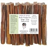 Britten and James 20 Thin Bull Pizzles 12cm Natural Dental Dog Chews