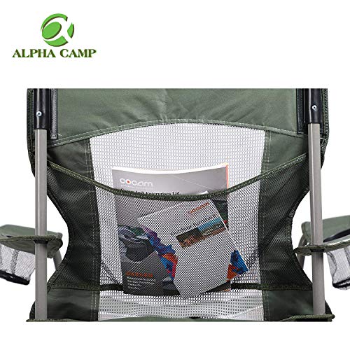 ALPHA CAMP Oversized Mesh Back Camping Folding Chair Heavy Duty Support
