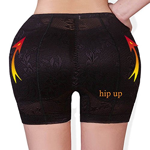 Butt pad Underwear Women Padded Underwear Shaper Panties Seamless Soft Underwear Padded Butt Enhancer Panties (Black, XX-Large)