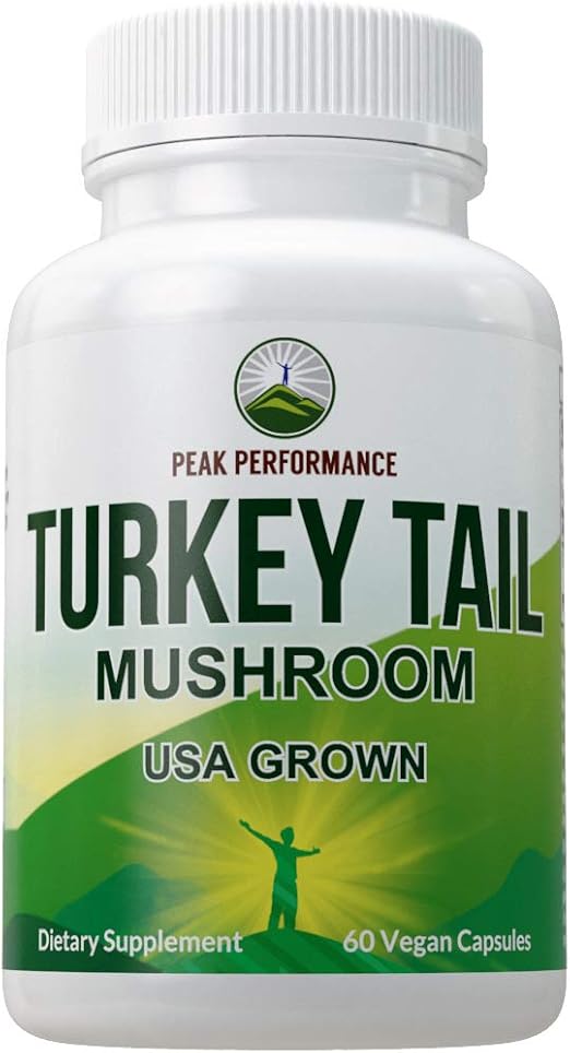 Organic Turkey Tail Mushroom Supplement (USA Grown) by Peak Performance. Immune System Support