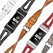 bayite Leather Bands Compatible with Fitbit Charge 2, Replacement Genuine Wristband Straps Women Men, Brown Small