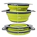 2-Pack Collapsible Colanders (Strainers) Set, YHXK Food Grade Silicone Folding Kitchen Vegetable Basket - 11.5