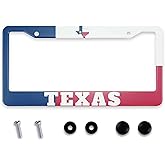 Smooffly Personalized License Plate Frame Stainless Steel Texas Flag License Plate Accessory Decorative 2 Holes and Screws Fits US Standard License Plates Size: 12.2 x 6.3 Inches for Men Women