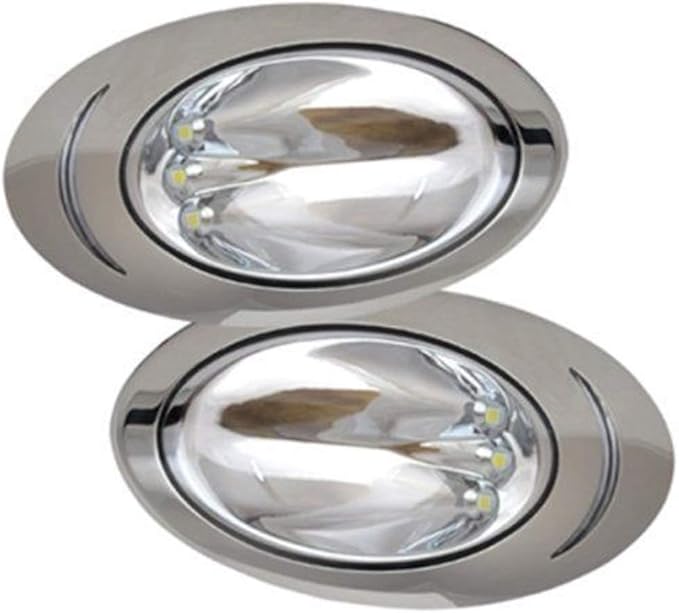 LKAIBIN Pair 12V 5W 6300K Marine Boat LED Recessed Mount High Output