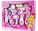 Liberty Imports Stylish Little Princess Dress Up - Beauty Vanity Realistic Pretend Play Set - Ideal Imaginative Pink Fashion Kit for Girls with Hair Dryer, Shoes and Accessories
