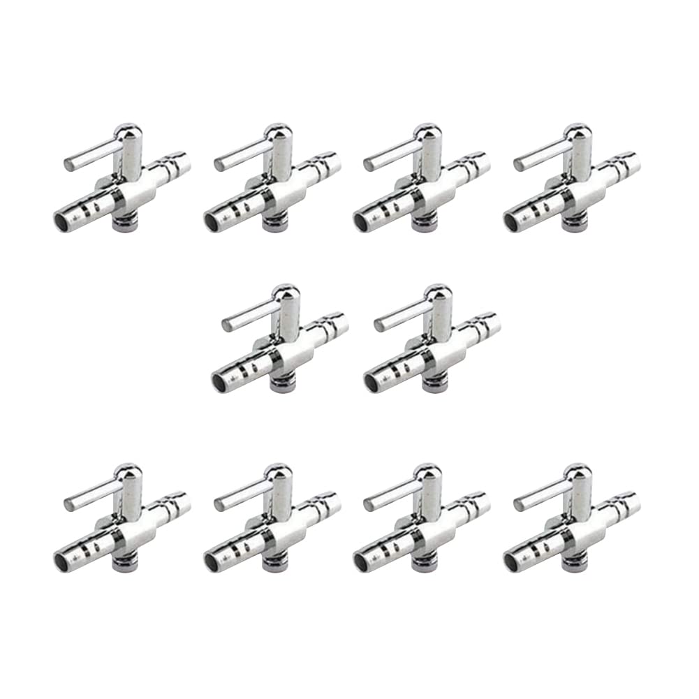 Pssopp 10PCS Stainless Steel Aquarium Valve Oxygen Pump Air Volume Adjustment Check Single Open Regulating Valve Air Control Valve