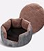 Smiling Paws Pets Round Pet Bed for Cats & Small Dogs – Premium Organic Cotton with Plush Sherpa Lining and Side Pocket for Smaller Toys | 16” x 16” x 7