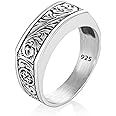 925 Sterlng Silver Handmade Engraved Ring for Men, Elegant Silver Band Rings for Women and Men, Wedding Rings for Men, Perfect gift for Special Occasions (11)
