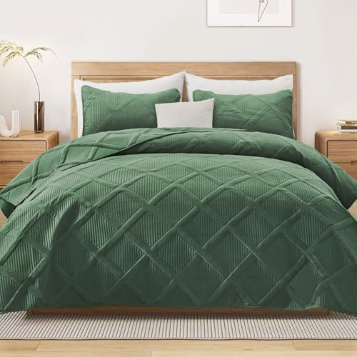 Exclusivo Mezcla 3-Piece Quilt Set Olive Green