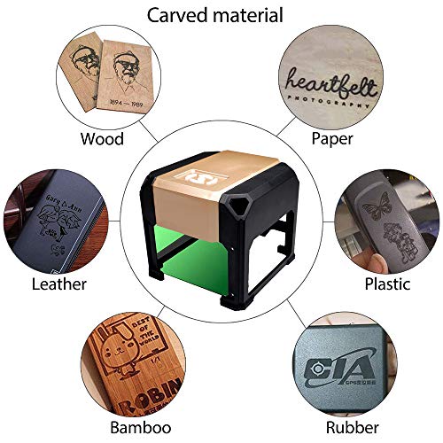 laser engraving machine Laser Engraver Printer 3000mW Mini desktop laser engraver machine DIY Logo laser engraver 7.5X7.5CM (3000mW) (3000mW)