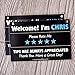 Personalized UBER Tips & Ratings Sign, Removable Headrest Display Card Placard Decals (Custom Name Printed), Increase Tips & 5 Star Ratings --- Best Accessory for Rideshare Drivers (2 Pack)