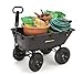 Gorilla Carts GOR866D Heavy-Duty Garden Poly Dump Cart with 2-In-1 Convertible Handle, 1,200-Pound Capacity, 40-Inch by 25-Inch Bed, Black Finish