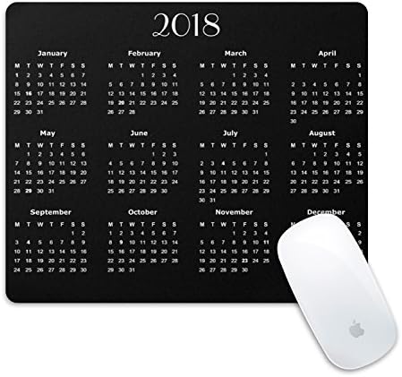Calendar Mouse Pad, Customized Rectangle Non-Slip Rubber Mousepad Gaming Mouse Pad, with Neoprene Backing and Jersey Surface(2018 Calendar)