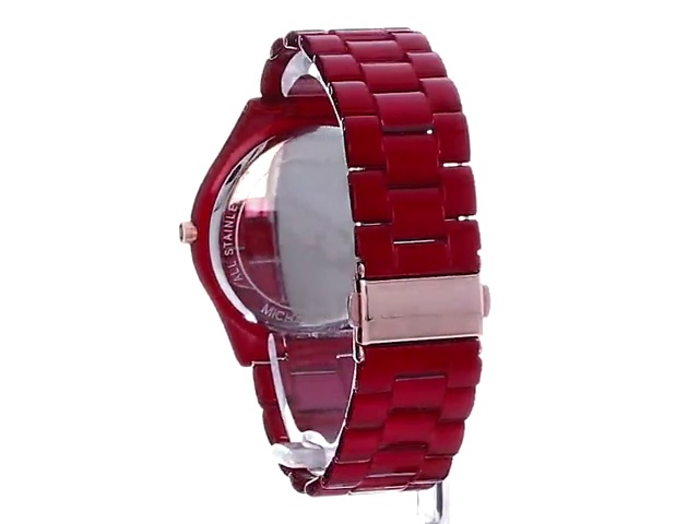 michael kors slim runway watch red