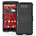 JKase Diablo Series Tough Rugged Dual Layer Protection Case Cover with Build in Stand Compatible for Motorola Droid Ultra (Late 2013) XT1080 / Droid Maxx XT1080M - Retail Packaging (Black)