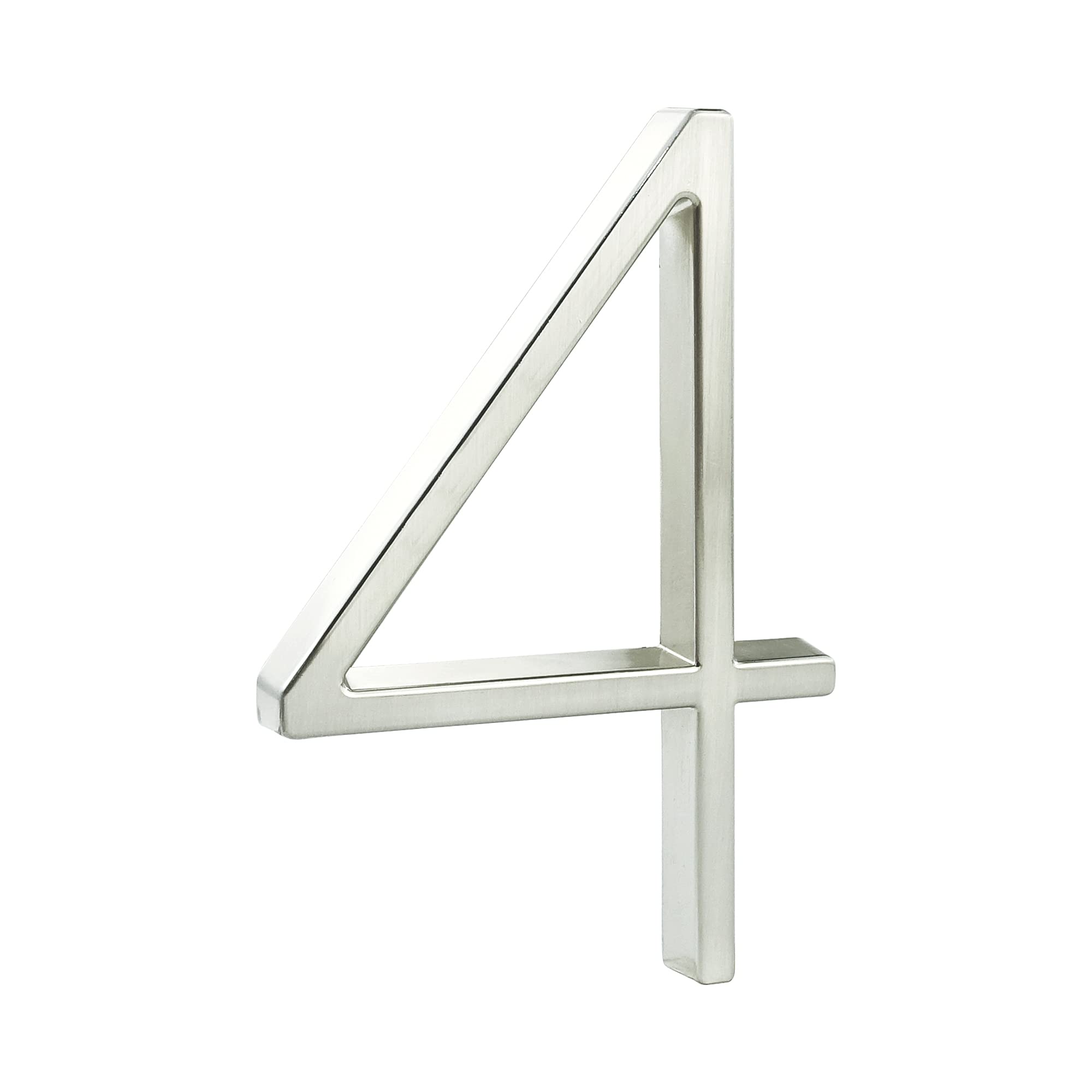 HASWARE Floating House Number Sign: 5 inch Modern Door Signage - Striking for Street Home Address Numerals (4, Silver)
