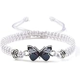 Fuqimanman2020 Colorful Butterfly Charm Bracelet String Handmade Woven Adjustable Braided Rope for Couple Women Friendship BFF Party Family Jewelry