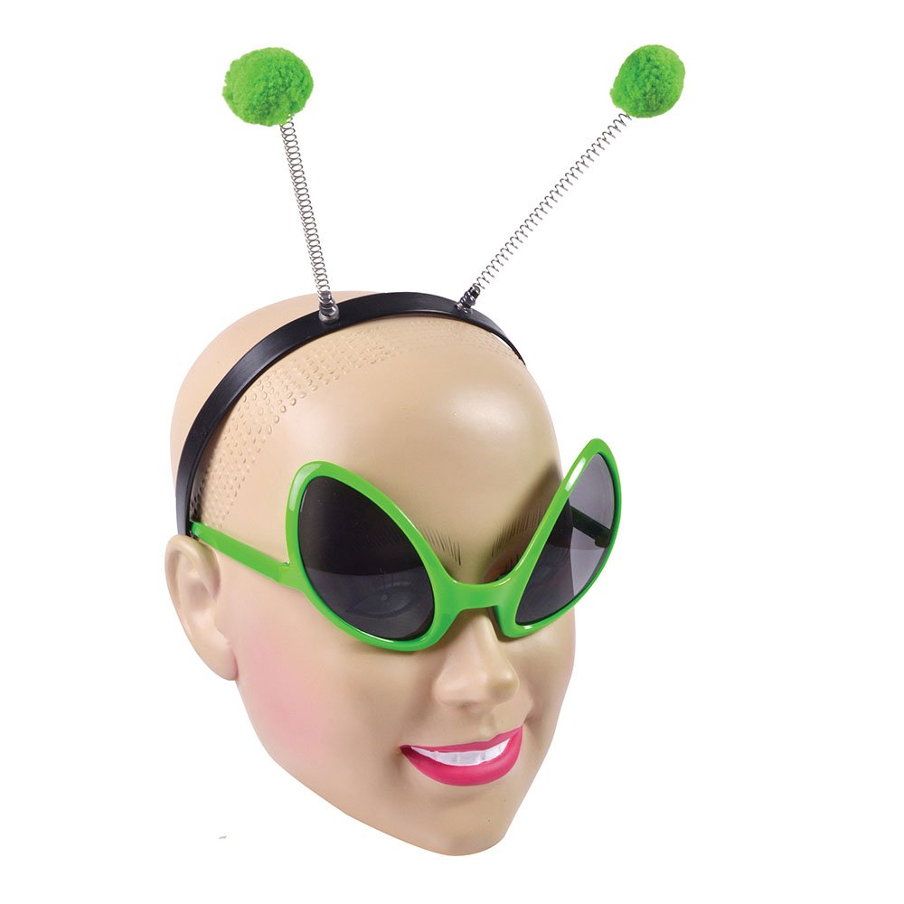 Bristol Novelty DS160 Alien Set Glasses and Headband, Unisex-Adult, One Size Halloween