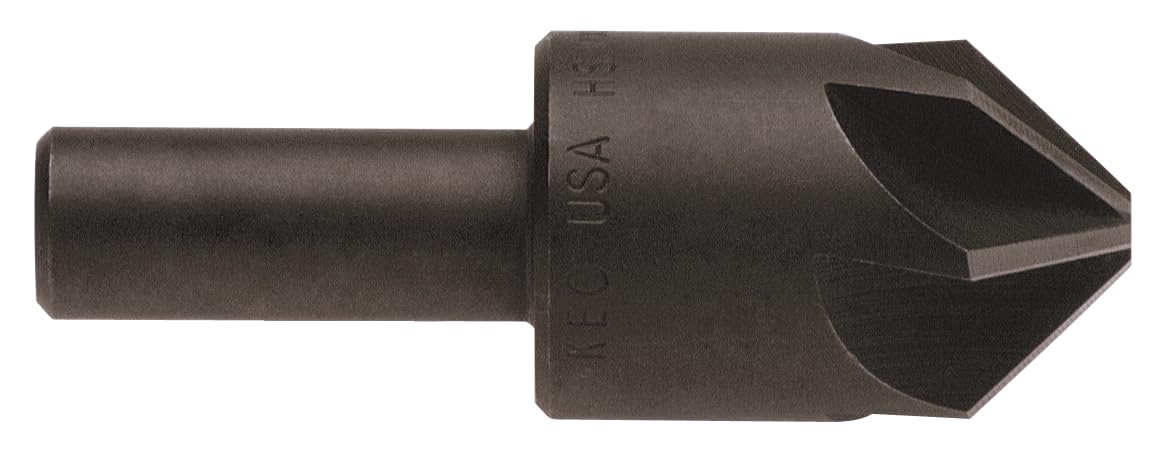 KEO 55533 Cobalt Steel Single-End Countersink, Uncoated (Bright) Finish, 6 Flutes, 82 Degree Point Angle, Round Shank, 3/4" Shank Diameter, 1-1/2" Body Diameter